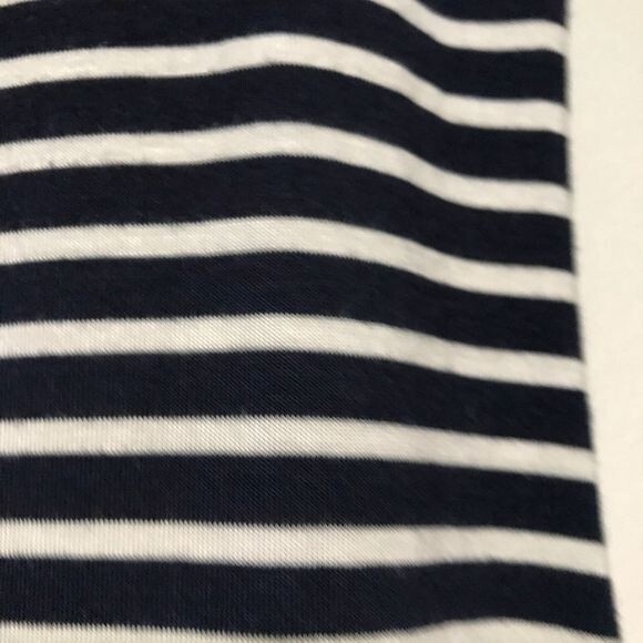 Oboe Navy Blue striped Long Sleeve Hood Stripe Bodycon Dress size M boho beach - Picture 6 of 8